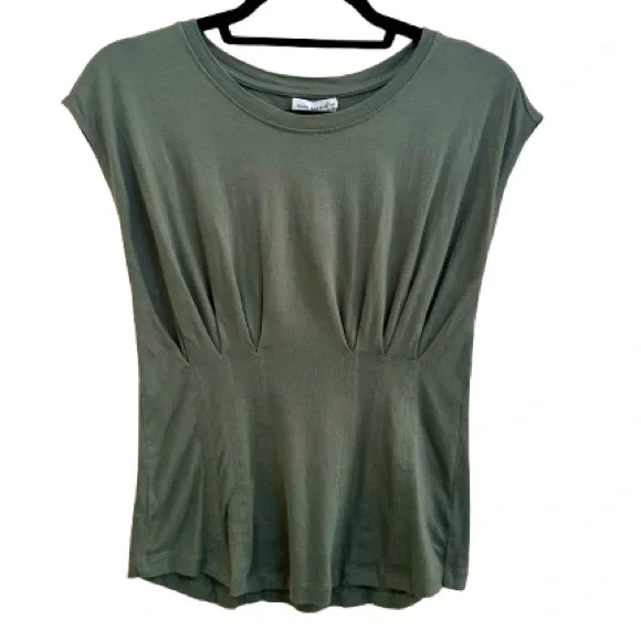 NWT! Good American Corseted Style Sleeveless Green Tee size 1 (small) - Picture 5 of 8